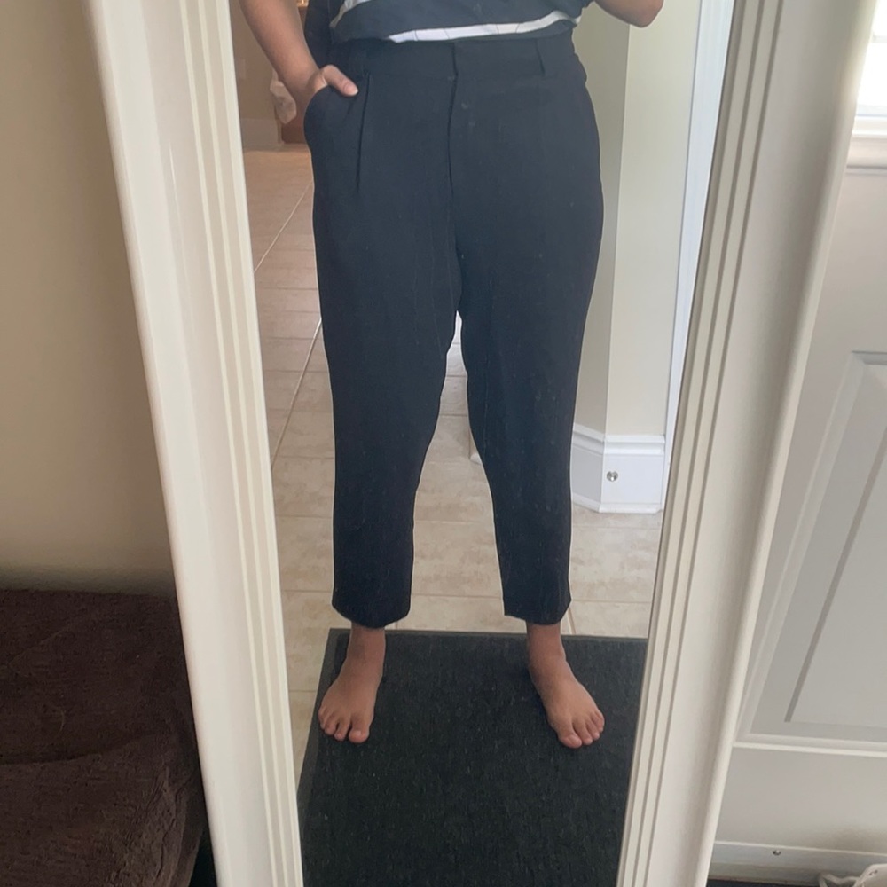 High waist straight leg dress pants/trousers.